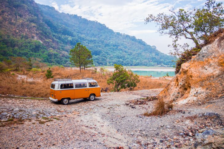 volkswagen busje in natuur